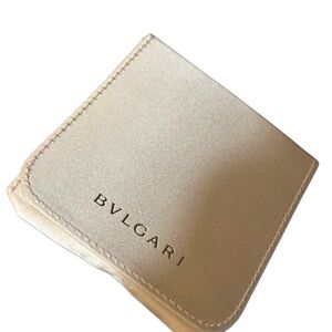 Bvlgari Cream beige Compact travel pouch Wallet jewelry holder